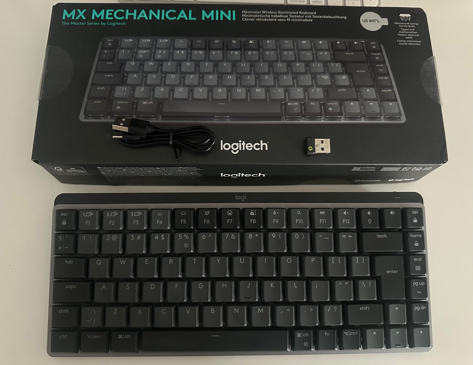 Logitech MX Mechanical Mini - Spacegray, Ophalen of Verzenden, Zo goed als nieuw, Draadloos, Qwerty