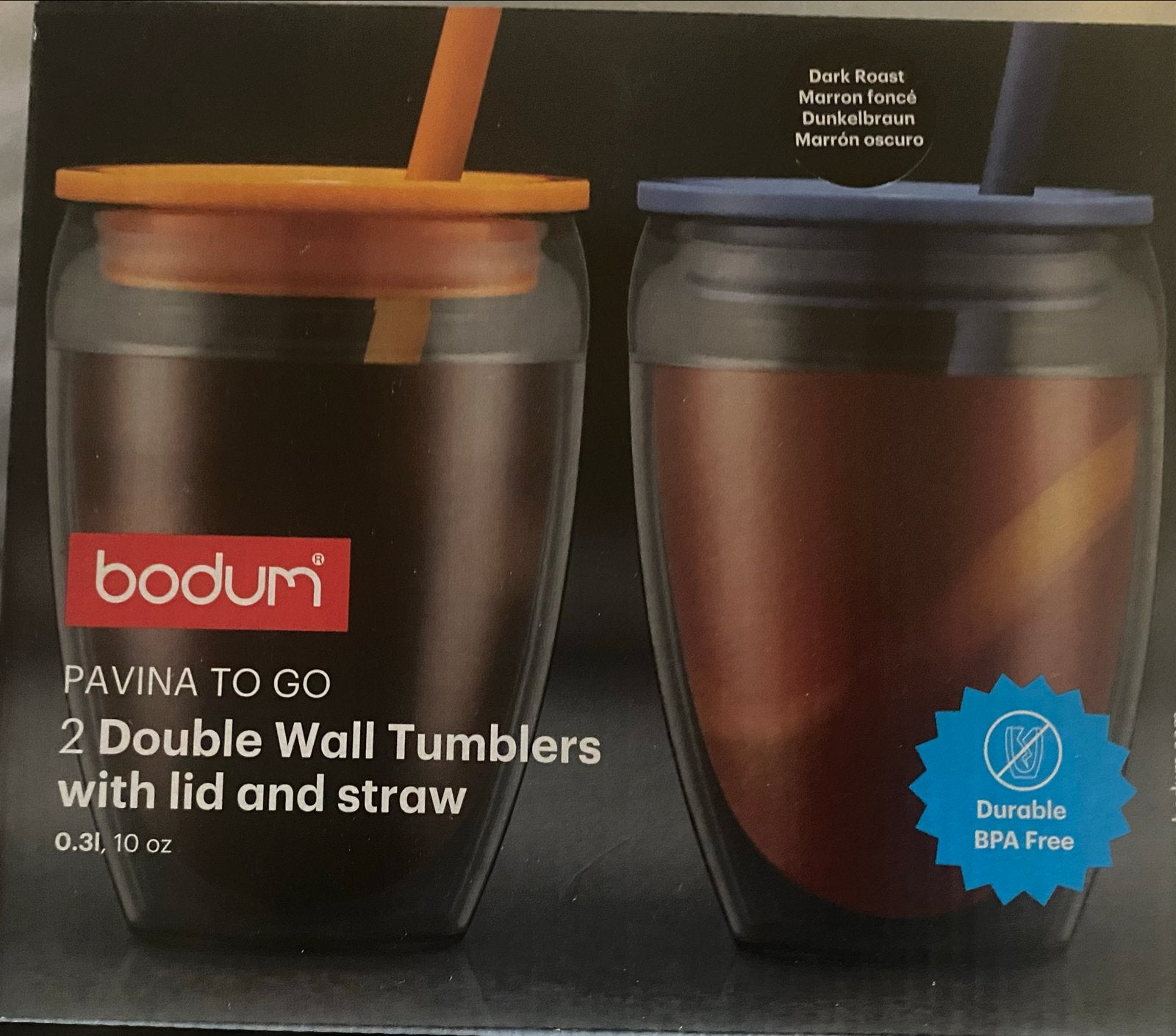 Bodum Pavina To Go Dubbelwandige Tumblers (2 x2 stuks), Nieuw, Bodum, Ophalen of Verzenden, Meerkleurig
