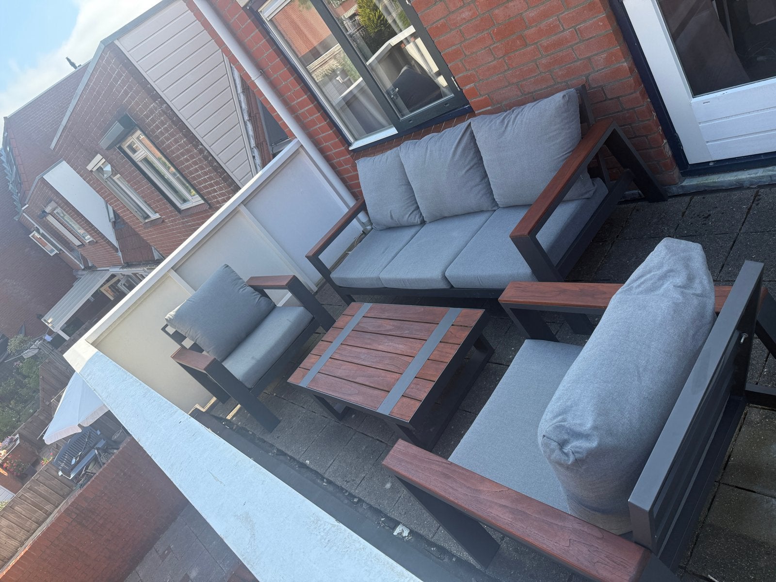 Loungeset met 2 stoelen, bank en tafel, Ophalen, Gebruikt, Loungeset, Bank