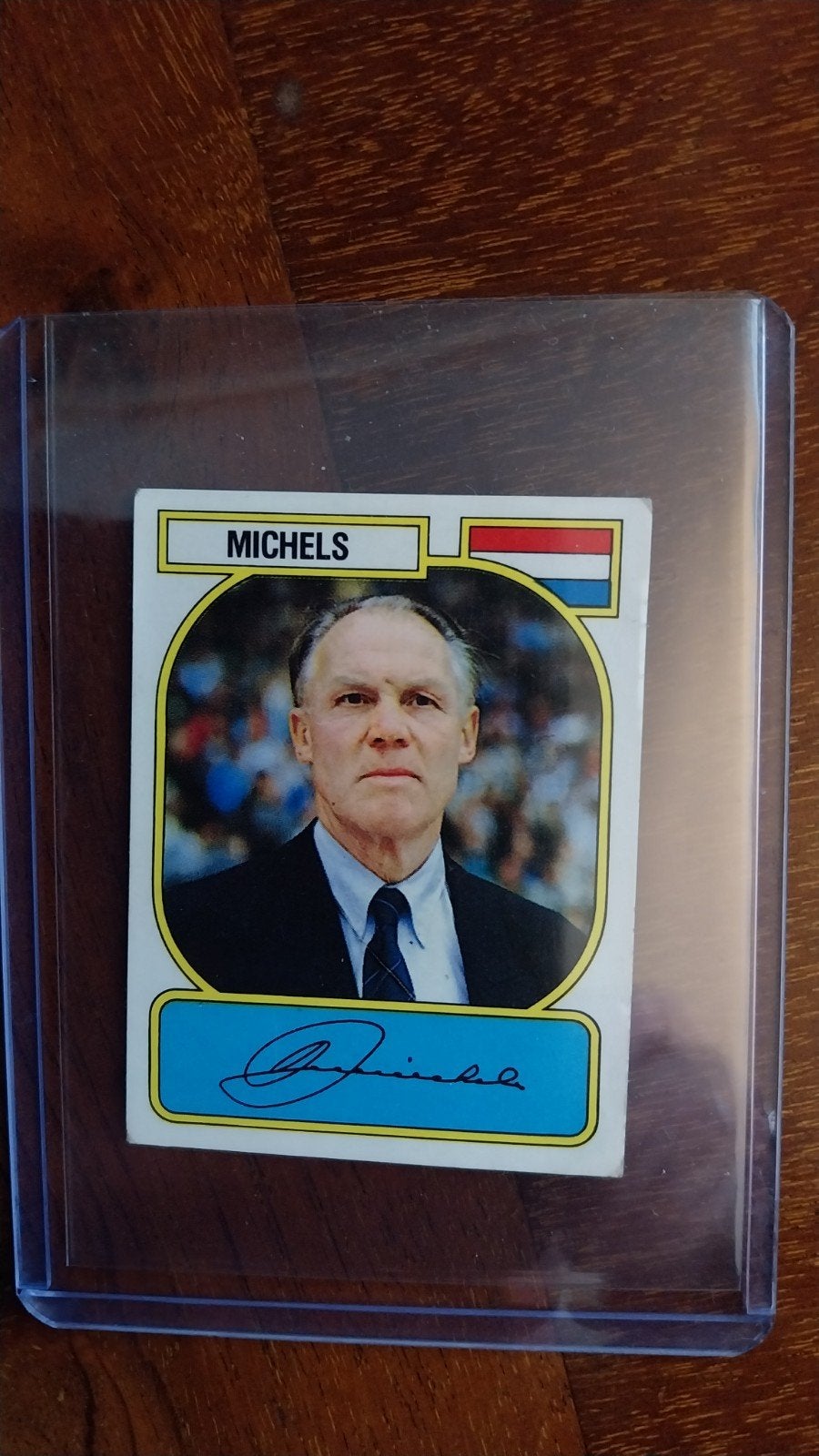 Panini Voetbal 89 sticker #335 - Rinus Michels, Verzamelen, Ophalen of Verzenden, Zo goed als nieuw, Poster, Plaatje of Sticker