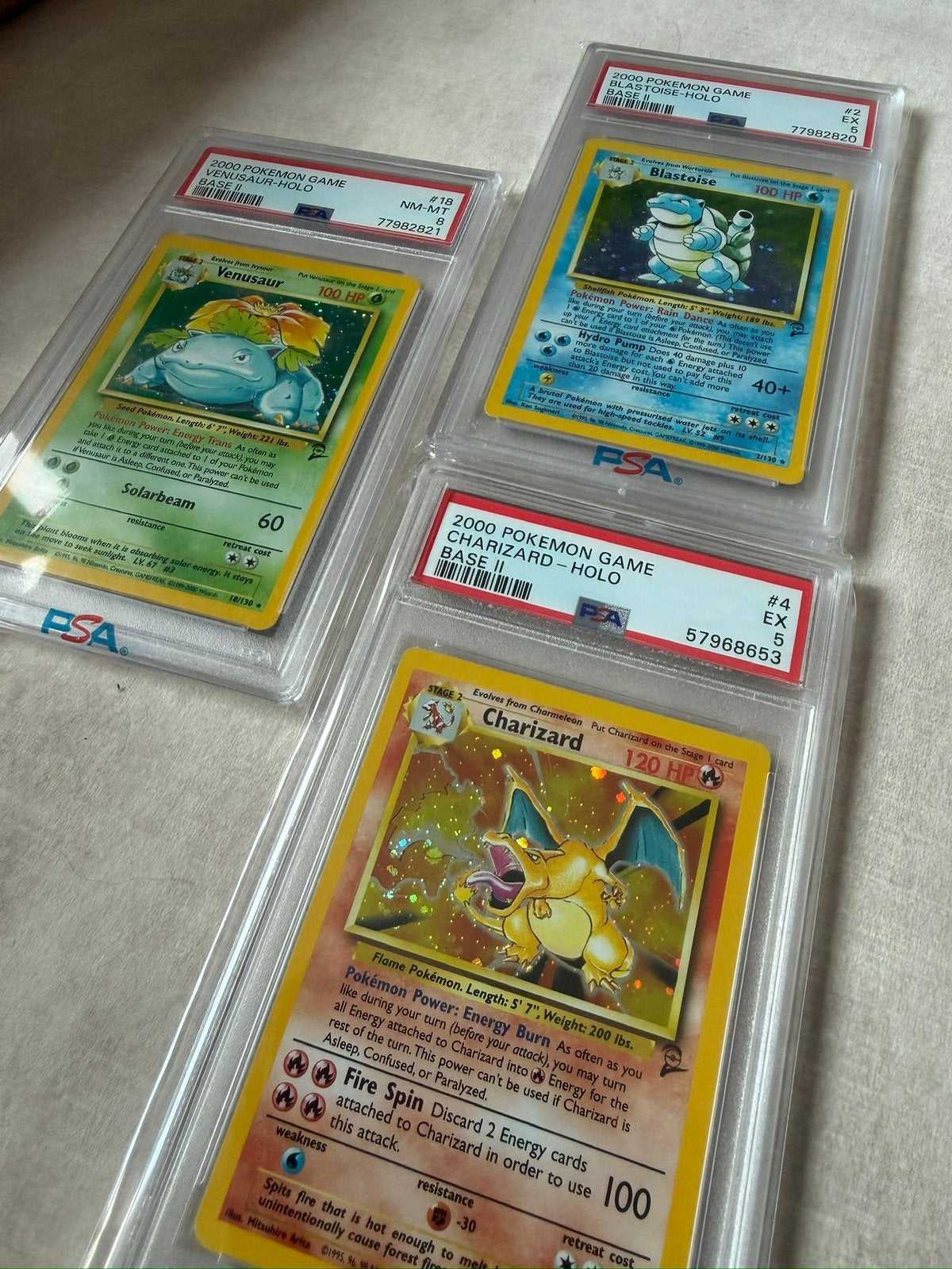 Pokémon Base Set 2 Trio PSA 5-8: Blastoise, Charizard, Venus, Ophalen, Zo goed als nieuw