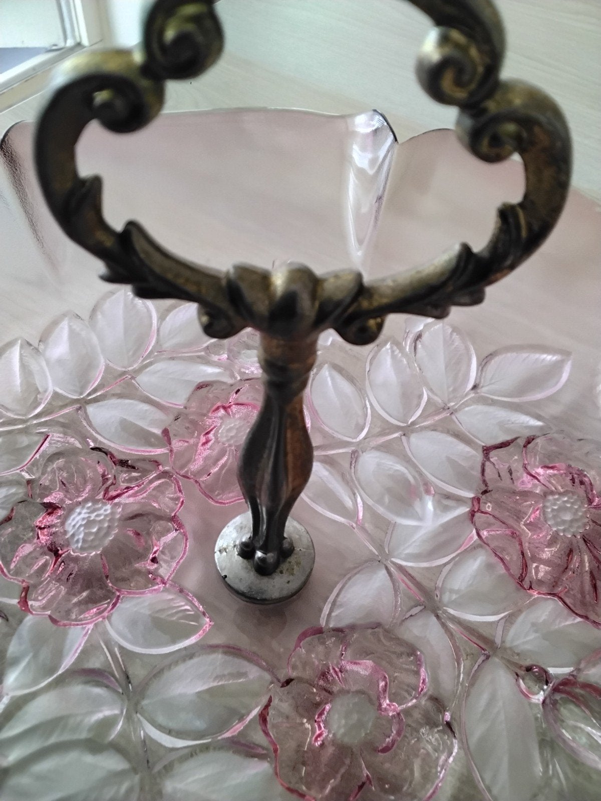 Serveerschaal bloemen kristal, Ophalen