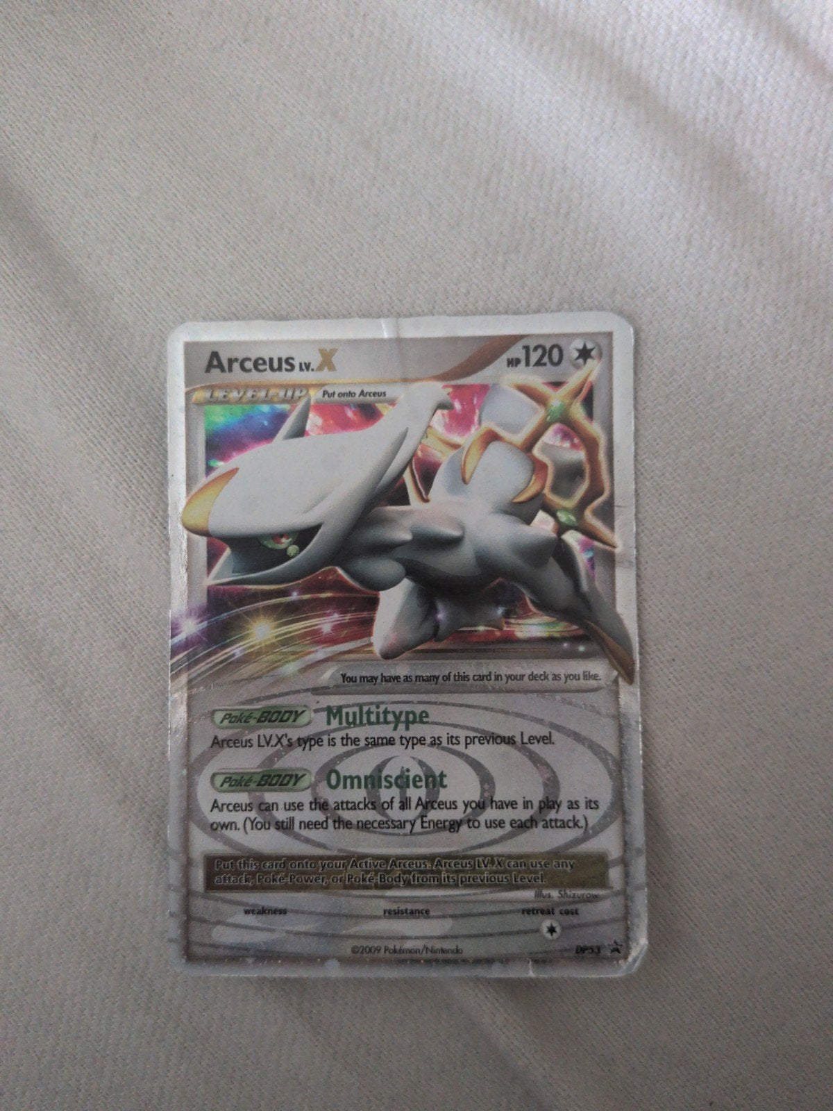 Pokémon Arceus LV.X DP53 Foil Kaart - Gebruikt, Hobby en Vrije tijd, Verzamelkaartspellen | Pokémon, Ophalen of Verzenden, Gebruikt