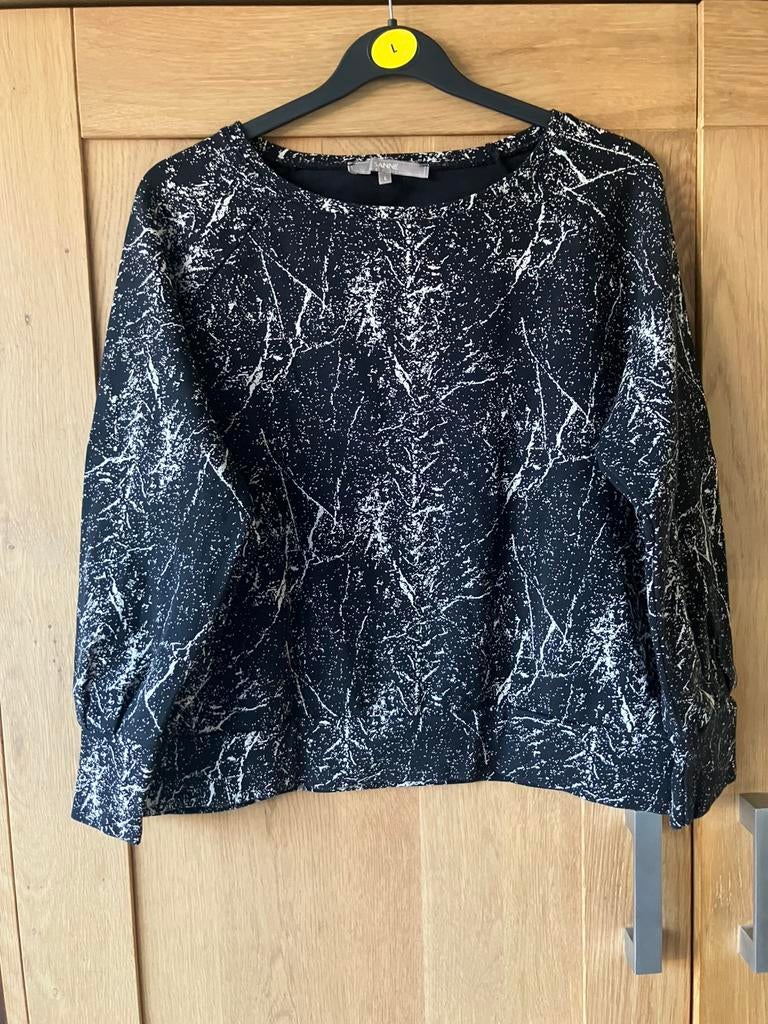 Z.g.a.n=leuke zwart crème sweater/trui =Sanne/L, Kleding | Dames, Ophalen of Verzenden, Zo goed als nieuw, Maat 42/44 (L), Zwart