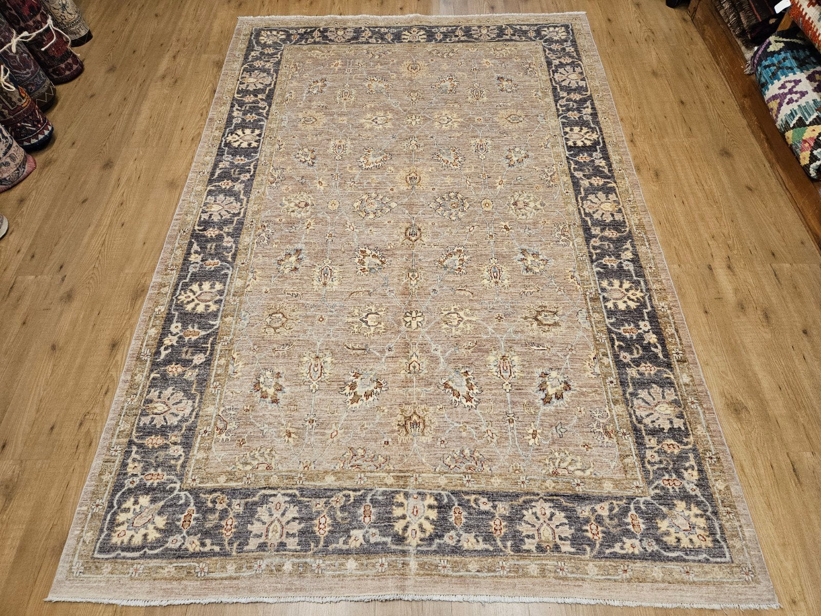 Handgeknoopt oosters tapijt ziegler 275x185, Perzisch, 150 tot 200 cm, Vof Slats Antiek, Crème