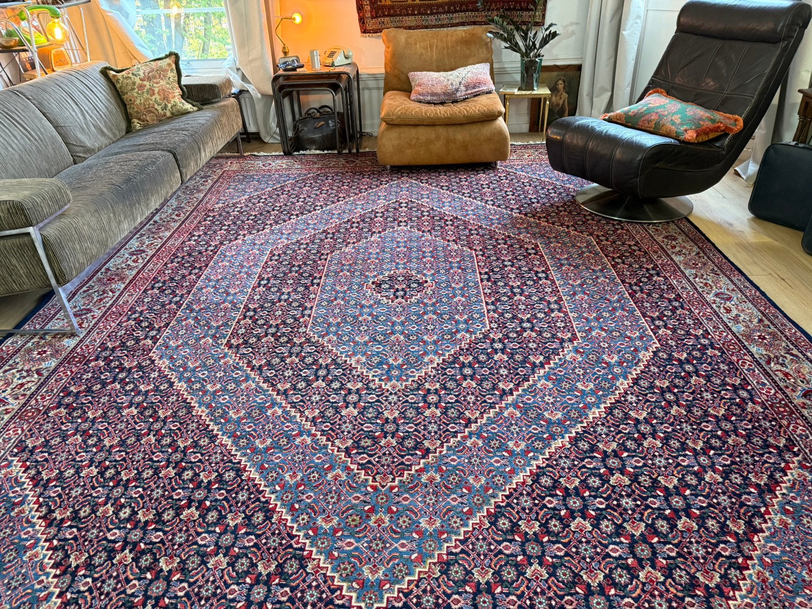 Authentiek handgeknoopt Perzisch Bidjar tapijt 405 x 295 cm, 1053ML, Amsterdam, Hotel chique, modern, klassiek, eclectisch, vintage