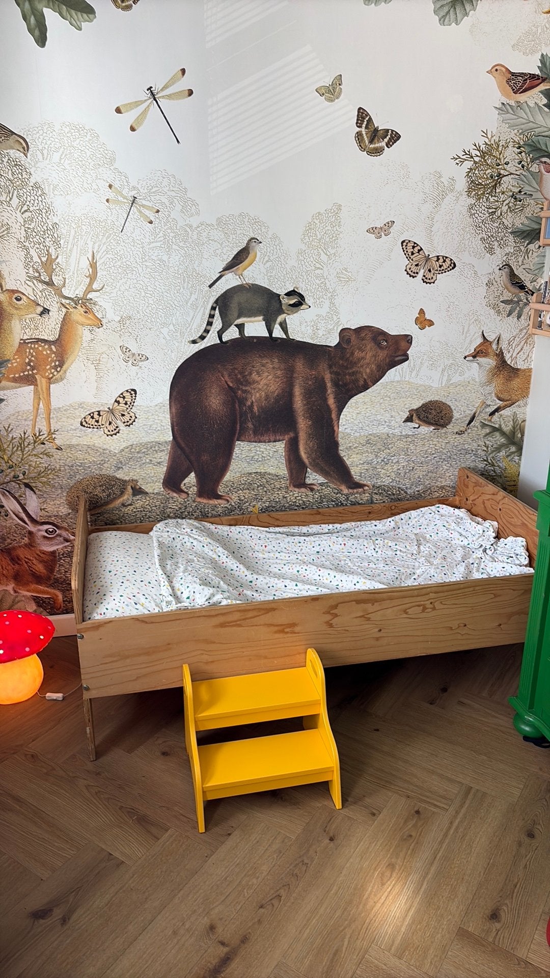 Piet Hein Eek junior bed crisis multiplex, Ophalen, 70 tot 85 cm, Zo goed als nieuw, Matras