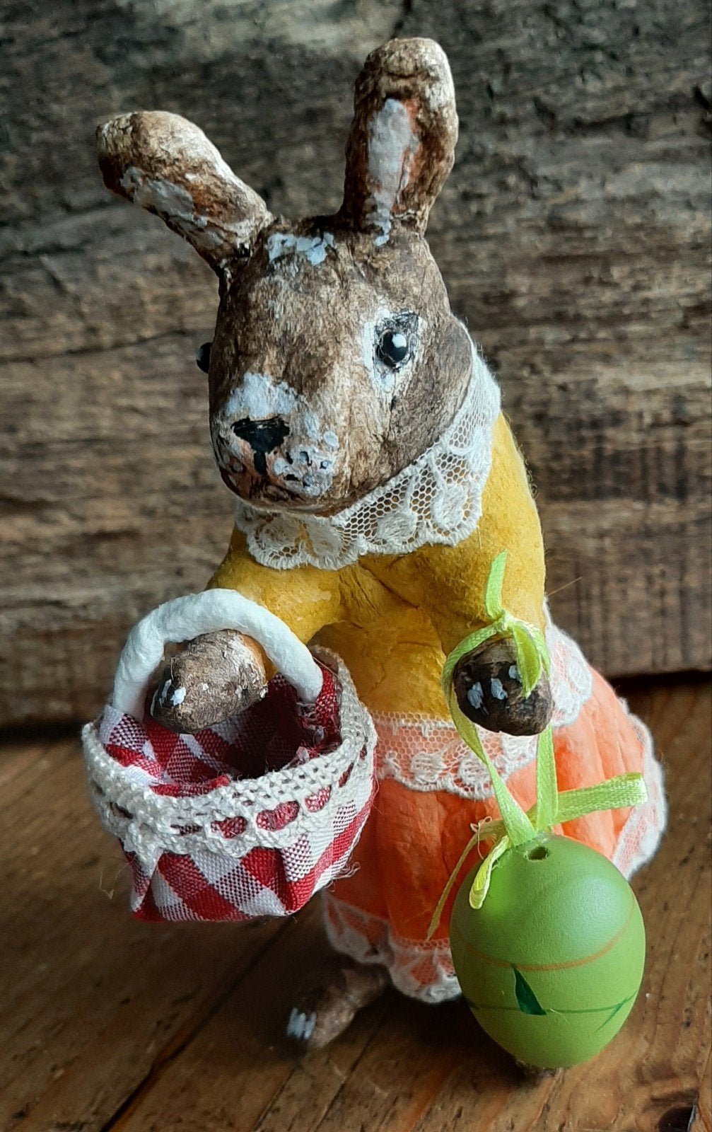 Wattenpopje Haas met mandje handgemaakt, Ophalen of Verzenden