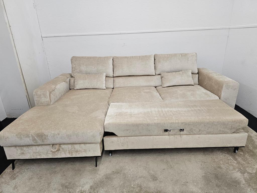 Nieuw! Op voorraad - Luxe slaap bank, Beige, Tweepersoons, 180 cm, Info@homefriesland.nl