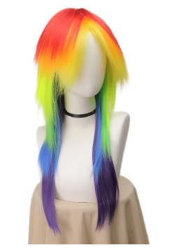 Anime cosplay pruik Rainbow Dash met synthetisch haar