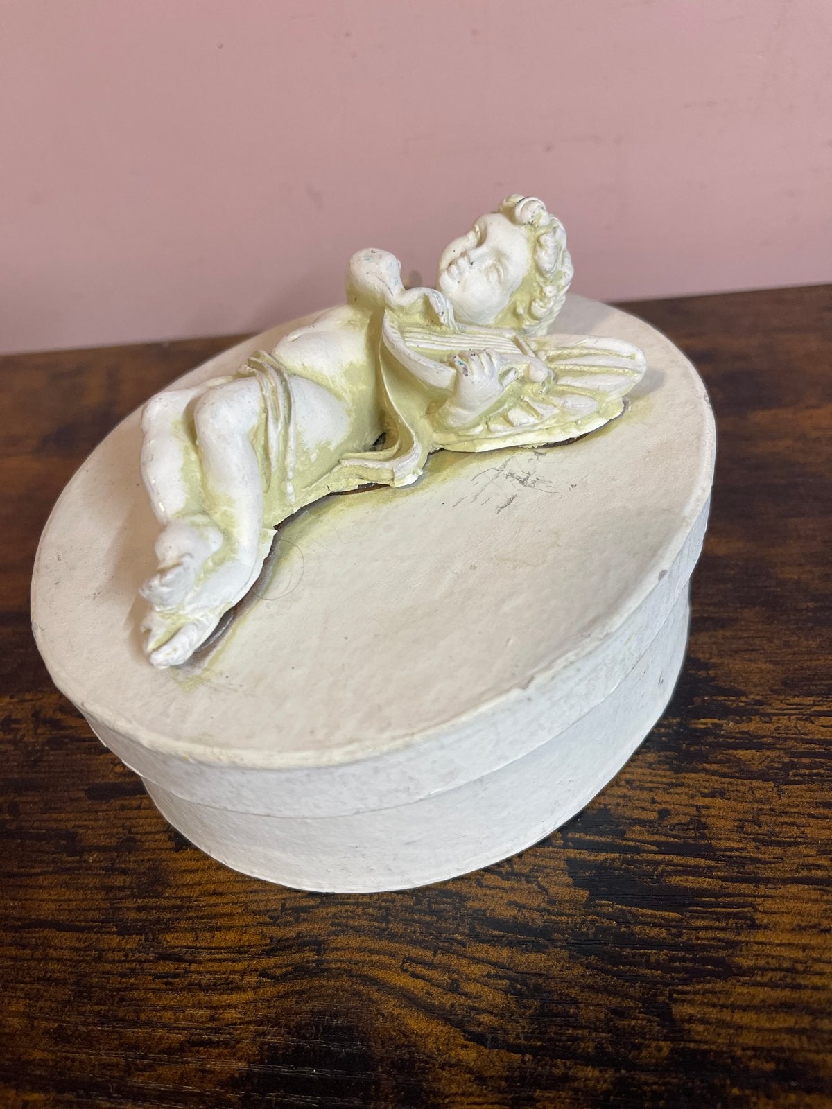 Vintage doosje met cherubijn, Ophalen of Verzenden