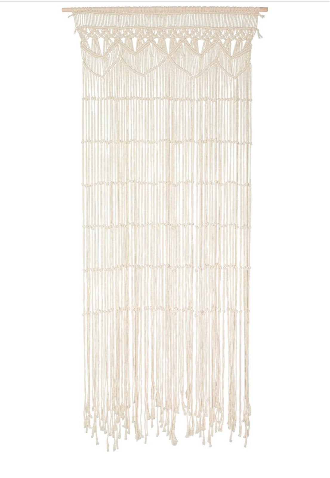 Macrame deurgordijn Zo goed als nieuw, Ophalen of Verzenden, Zo goed als nieuw, Wit, Textiel