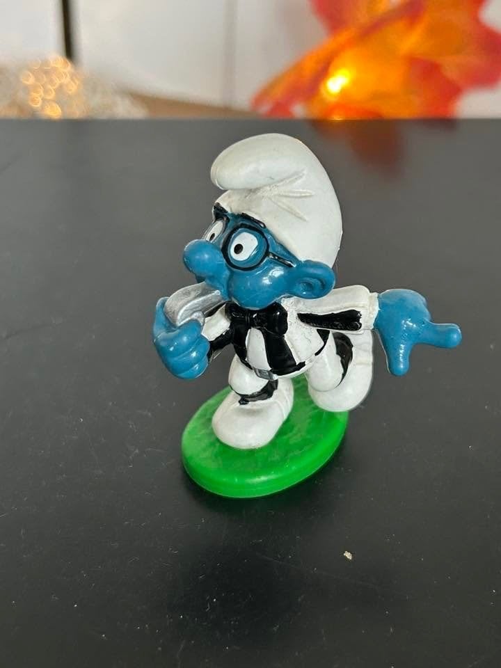 Schleich Smurf Scheidsrechter Brilsmurf - Vintage, Ophalen of Verzenden, Gebruikt, Brilsmurf, Poppetje, Figuurtje of Knuffel