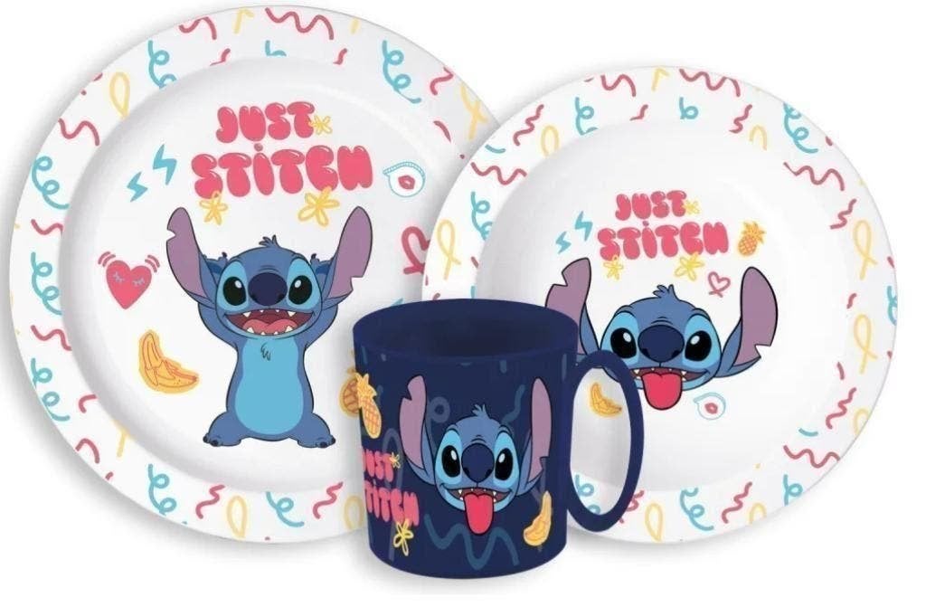 Stitch Kinderservies met Mok - Magnetron - Disney Eetsetje, Nieuw, Ophalen of Verzenden, Nvt, Nvt