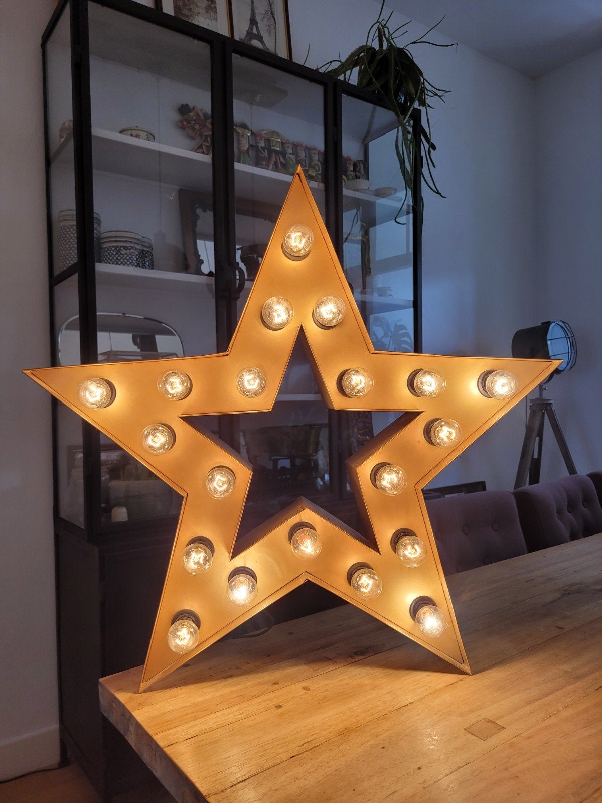 Grote gouden Circuslamp / Marqueelamp sterlamp van Sissy Boy, Ophalen, Gebruikt
