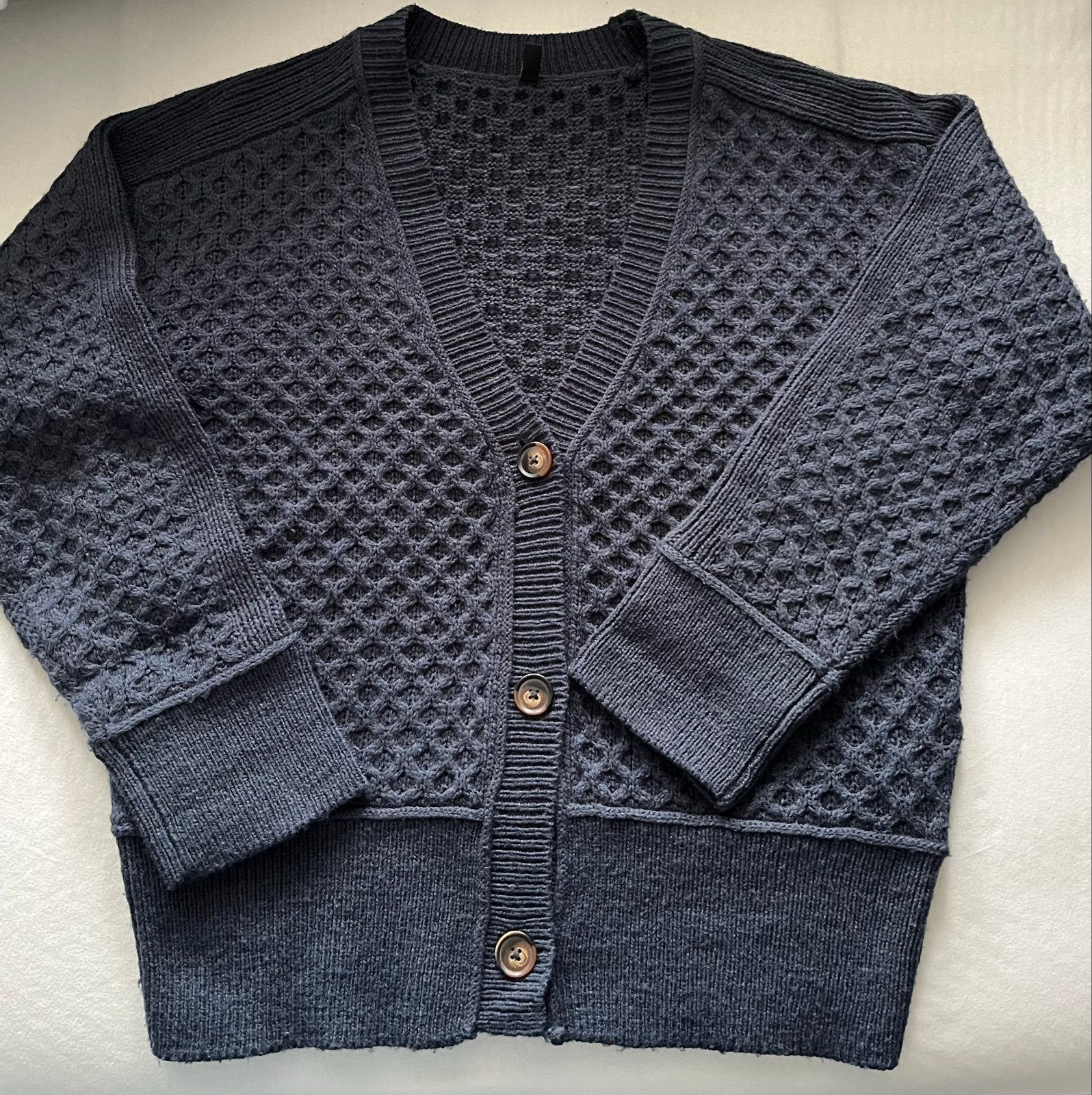 Hema donkerblauw wafelpatroon vest maat S, Ophalen of Verzenden, Zo goed als nieuw, Maat 36 (S), Blauw