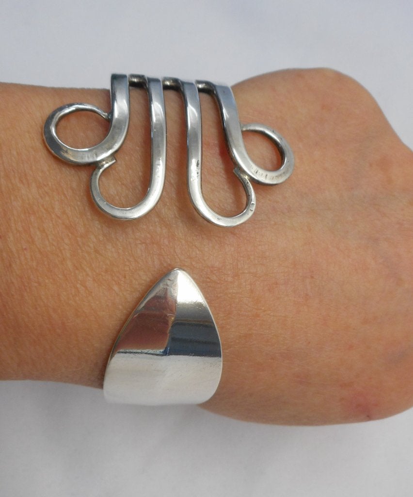Zilveren antieke armband gemaakt van een vork nr.2000, Verzenden, Zilver, Armband