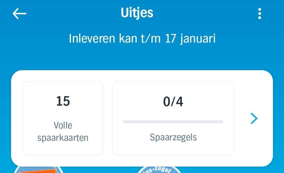 15 digitale sp.krt.AH uitjeszegels 2e kaartje gratis.P.stuk, Verzamelen, Albert Heijn, Ophalen