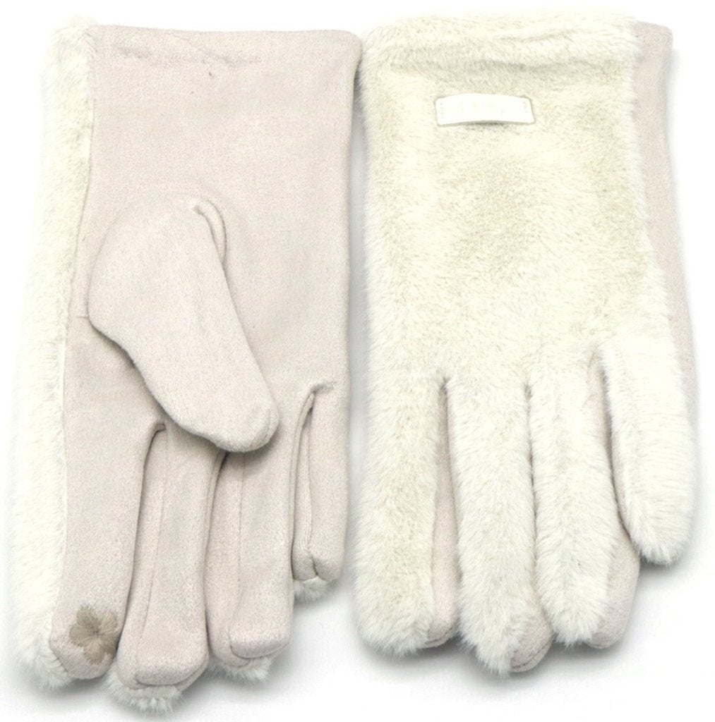 Handschoenen fluffy zacht wit one size, Ophalen of Verzenden, Nieuw, Maat 38/40 (M), Handschoenen