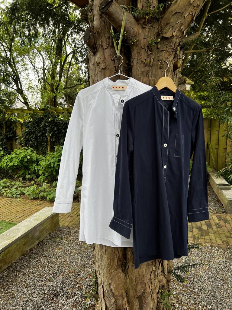 MARNI blouse in wit of navy van €600 voor €50 PS- TIEN Insta, TIEN concepts, -, Wit, -