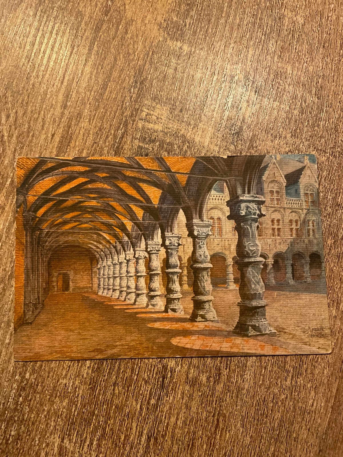 Oude aquarel postkaart Paleis van de Prins-Bisschoppen Luik, Verzamelen, Ophalen of Verzenden, Ongelopen, Luik