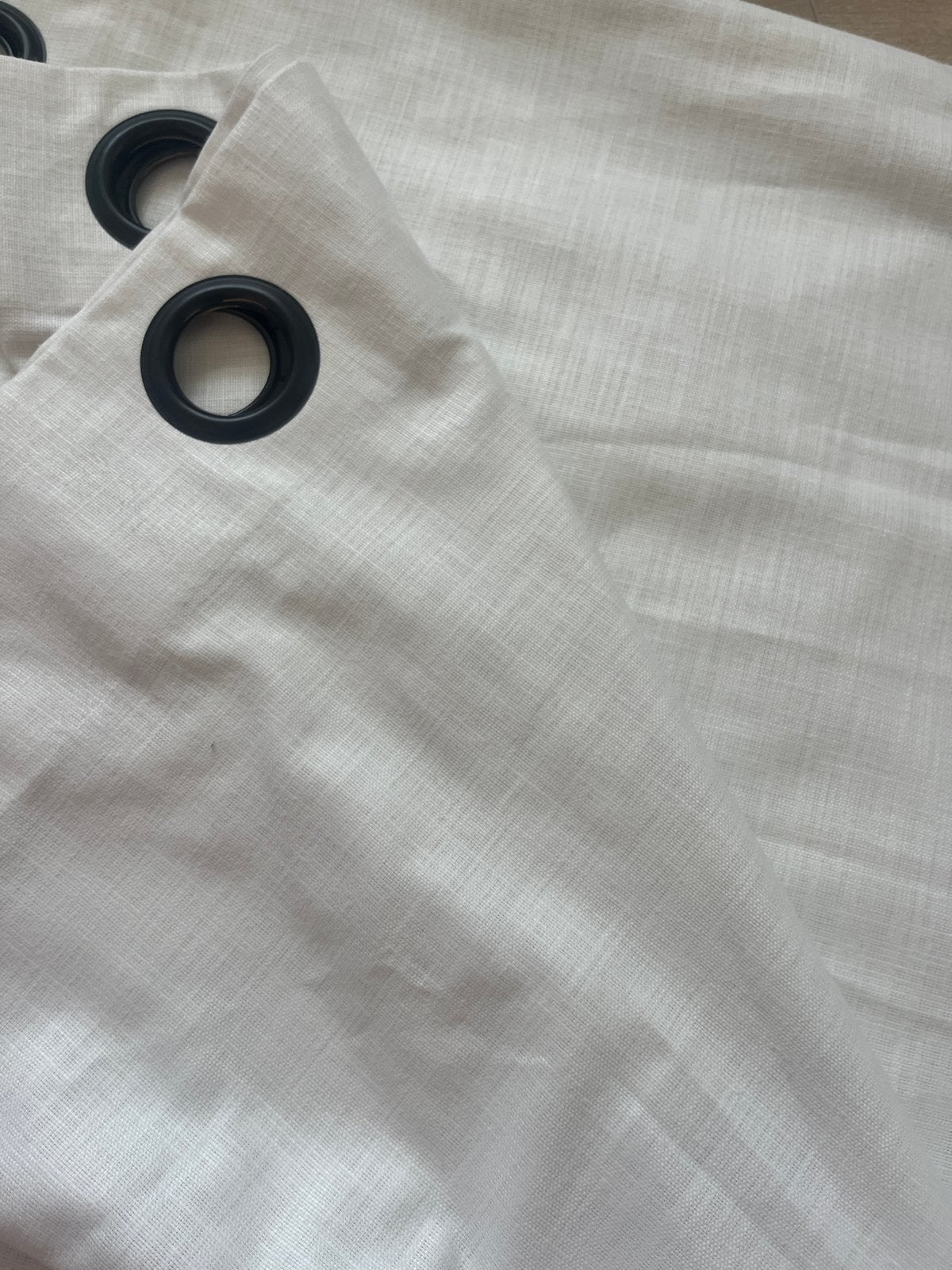 4x Zware Kwaliteit Gordijnen - Wit/Crème met Ringen, Ophalen, Met ringen, Gebruikt, Wit