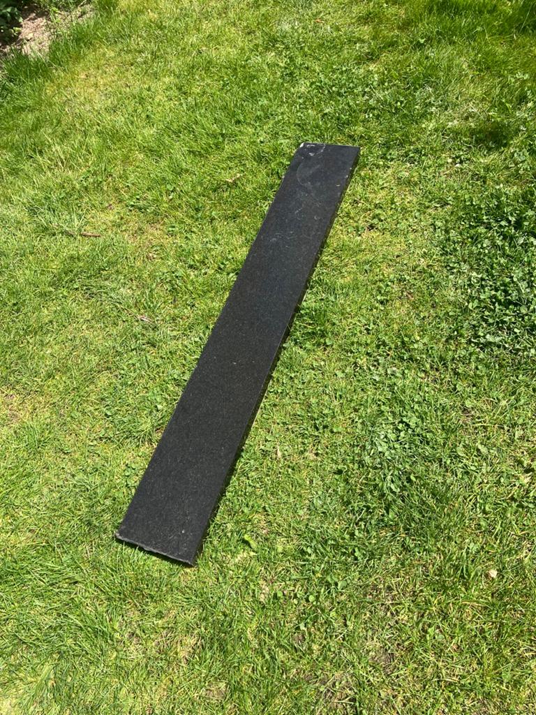 Zwarte hardstenen vensterbank 16x110x3 cm, Gebruikt, 100 tot 150 cm, Hardsteen, Vensterbanken