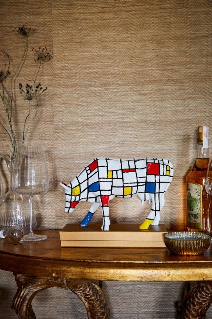 Nieuw Cow Parade koe Moondriaan large gratis verzending., Ophalen of Verzenden