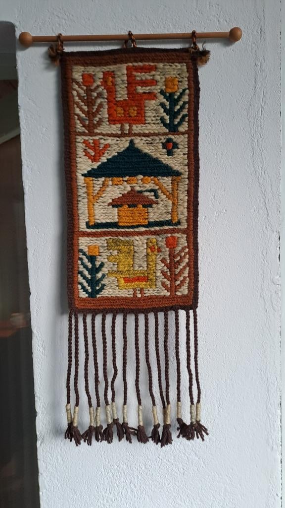 Vintage poolse kelim wandhanger, Ophalen of Verzenden