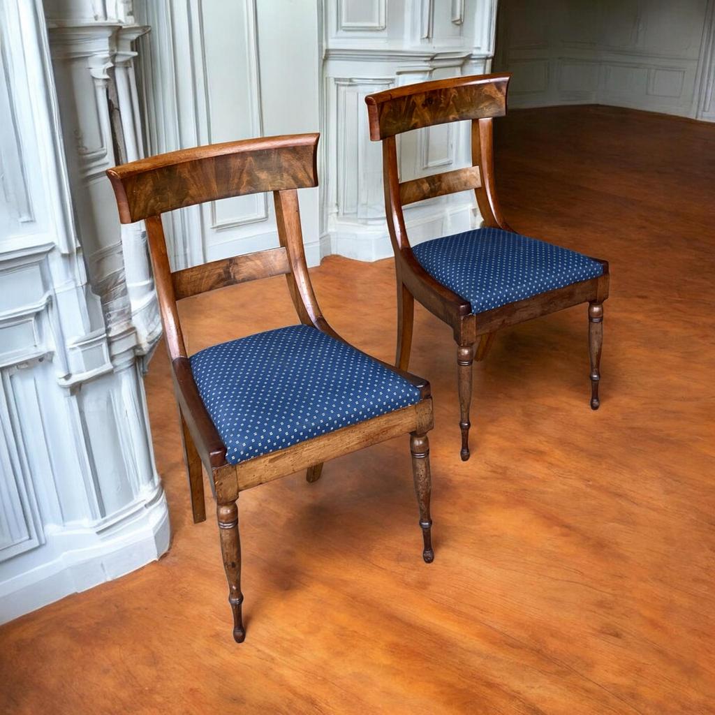 Twee Biedermeier mahonie stoelen,1830, Ophalen