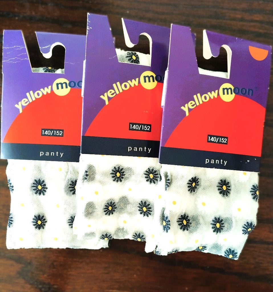 Yellow Moon Kinderpanty, 140-152, Wit, Blauw Geel, 3 paar, Overige typen, Meisje, Nieuw, Ophalen of Verzenden