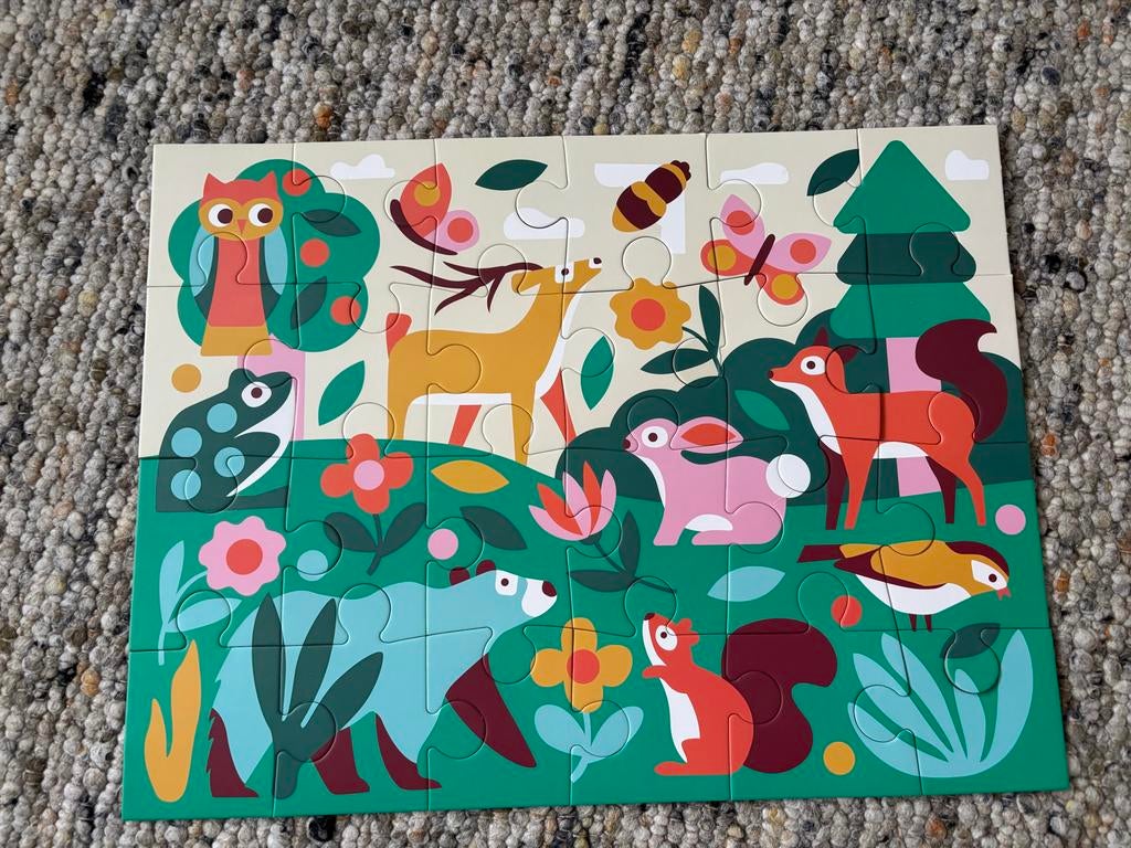 Woodland vloerpuzzel 46x61 cm - Rex London, Ophalen, 10 tot 50 stukjes, Gebruikt, 2 tot 4 jaar