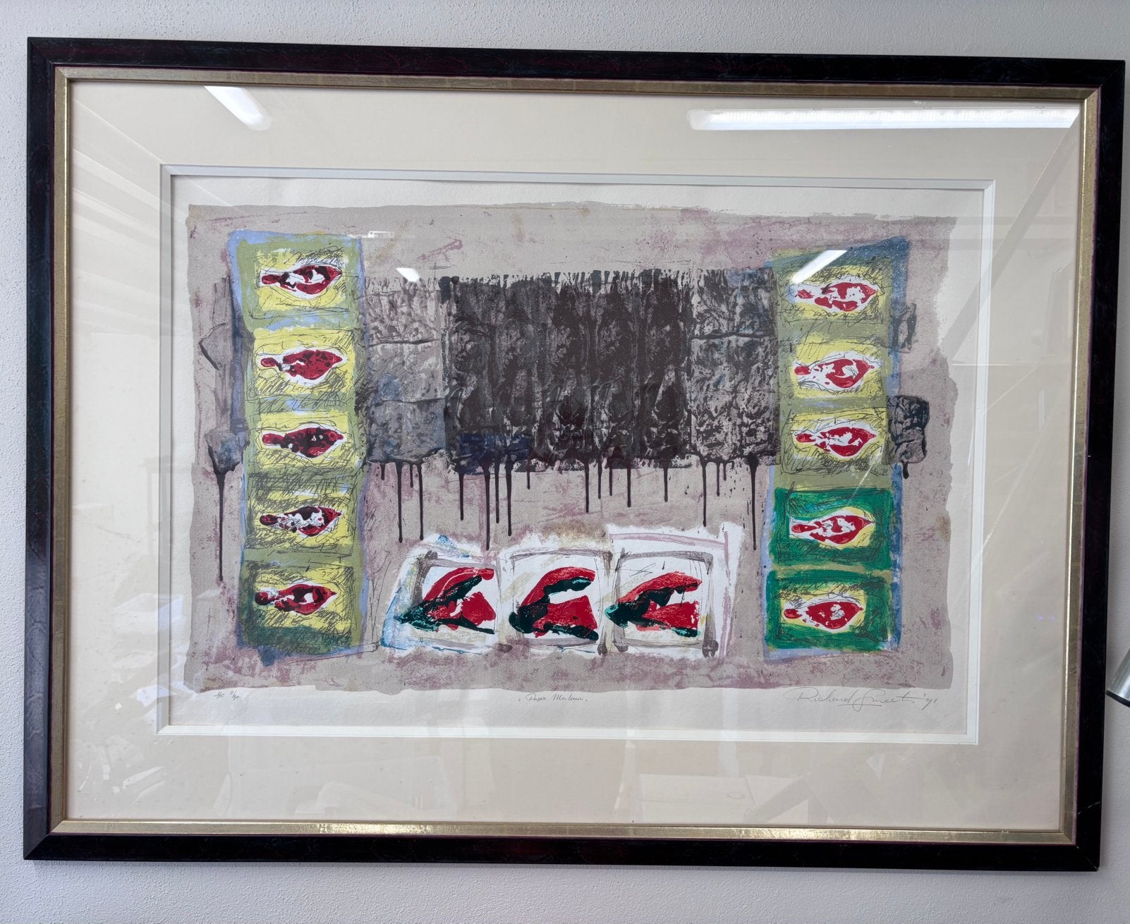 RICHARD SMEETS  INGELIJSTE ZEEFDRUK PASAR MALAM 1991 129x94, Ophalen