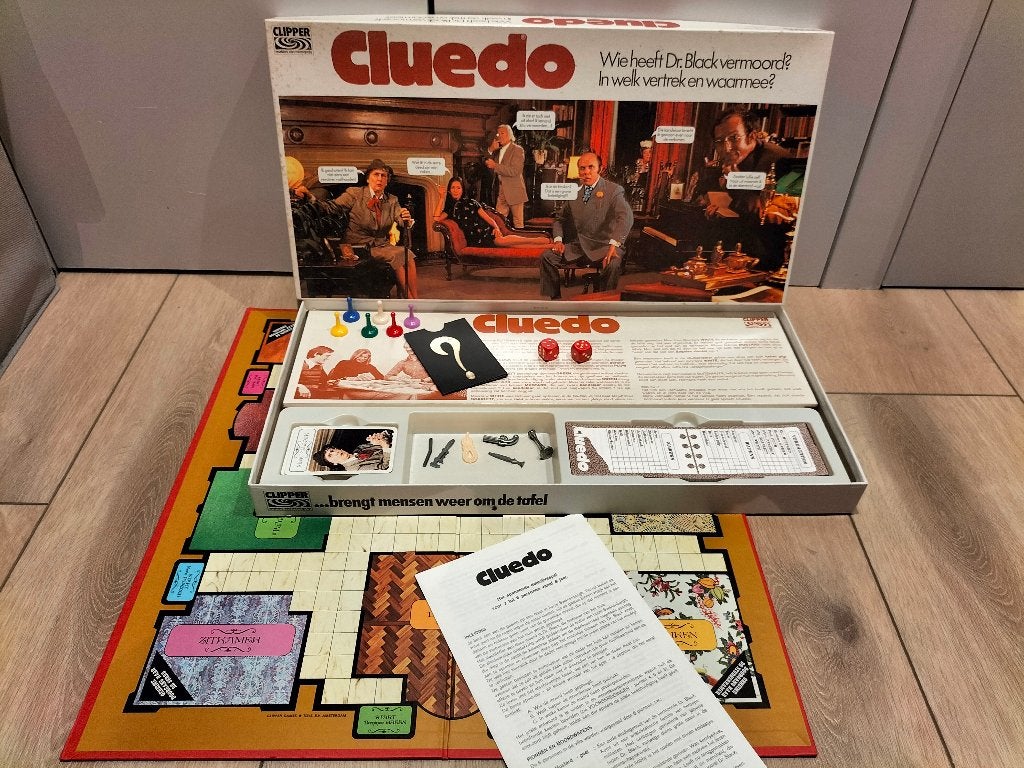 Cluedo - spel van Clipper - grote witte doos, Een of twee spelers, Ophalen of Verzenden, Gebruikt, Clipper