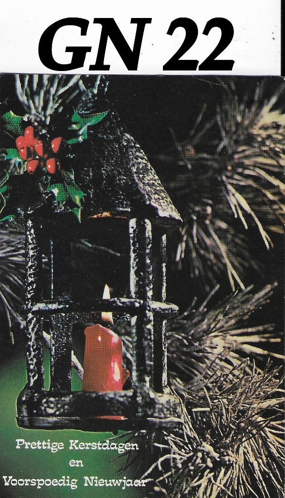 gn22 gelopen ansichtkaart prettige kerstdagen, Ophalen of Verzenden, 1980 tot heden, Gelopen