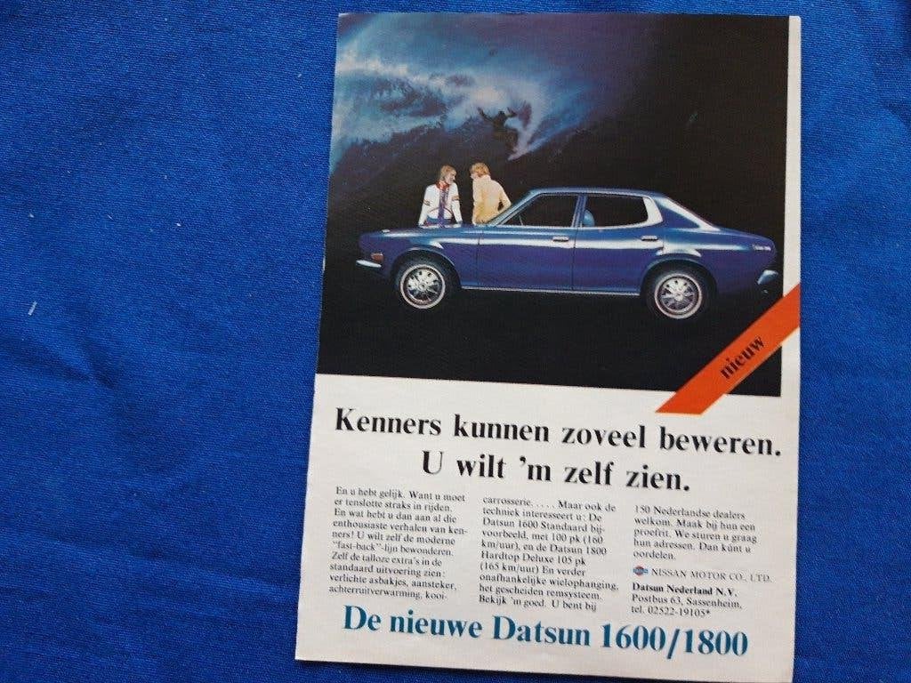 Datsun 1600 / 1800 - originele advertentie, Ophalen of Verzenden, Zo goed als nieuw, Auto's