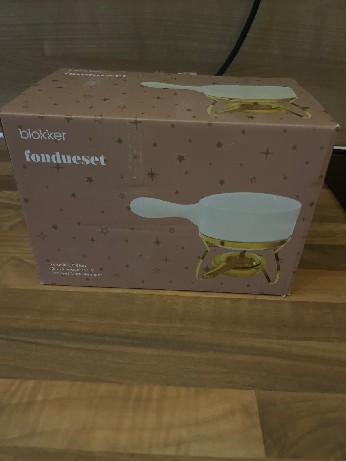 Blokker Fondueset - Keramiek en Metaal, Witgoed en Apparatuur, Fonduesets, Ophalen of Verzenden, Nieuw, Brander, Fondueset