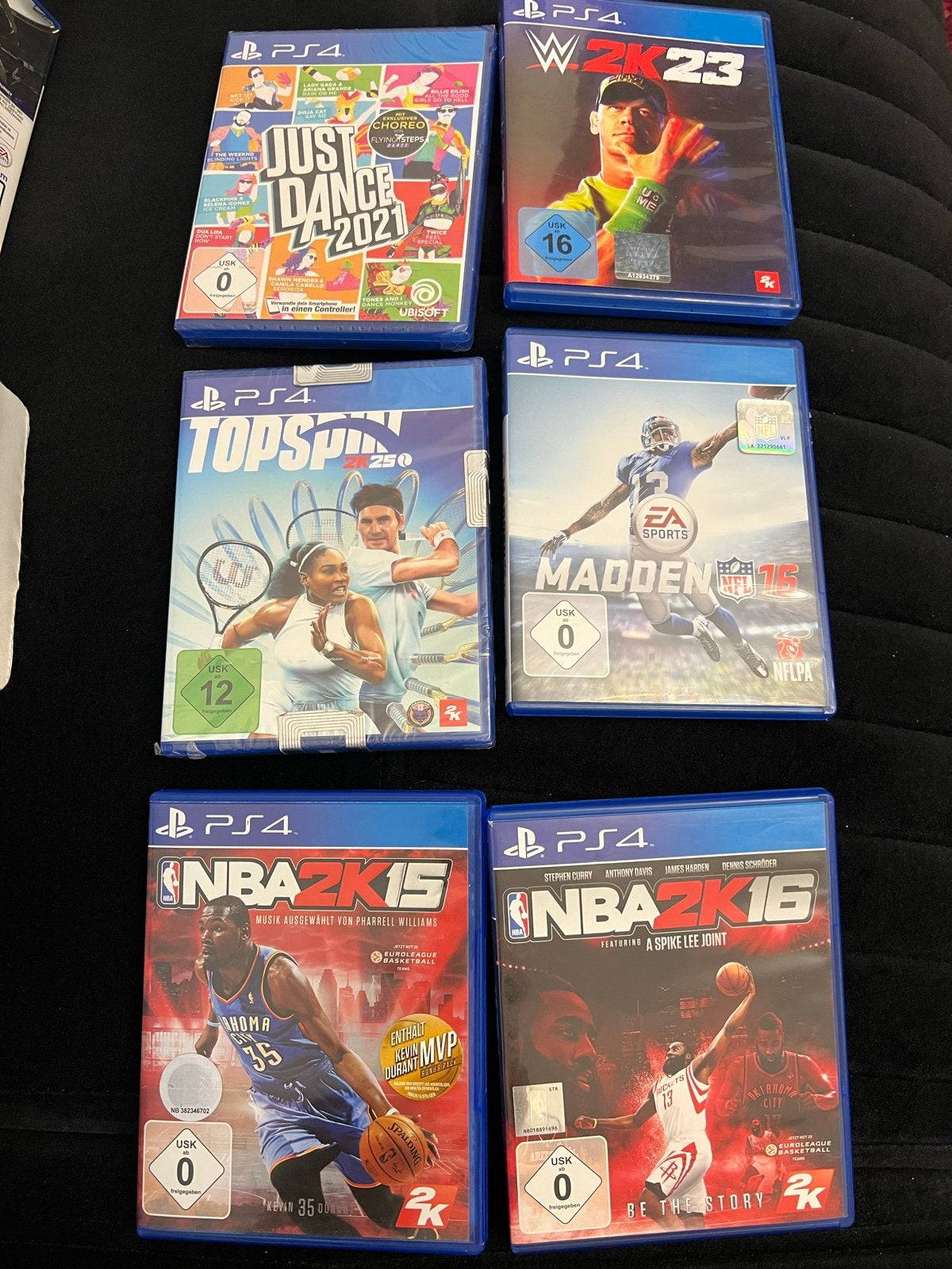 PS4 Games Bundel: Just Dance, TopSpin, WWE, Madden, NBA, Eén computer, Ophalen of Verzenden, Zo goed als nieuw, 3 spelers of meer
