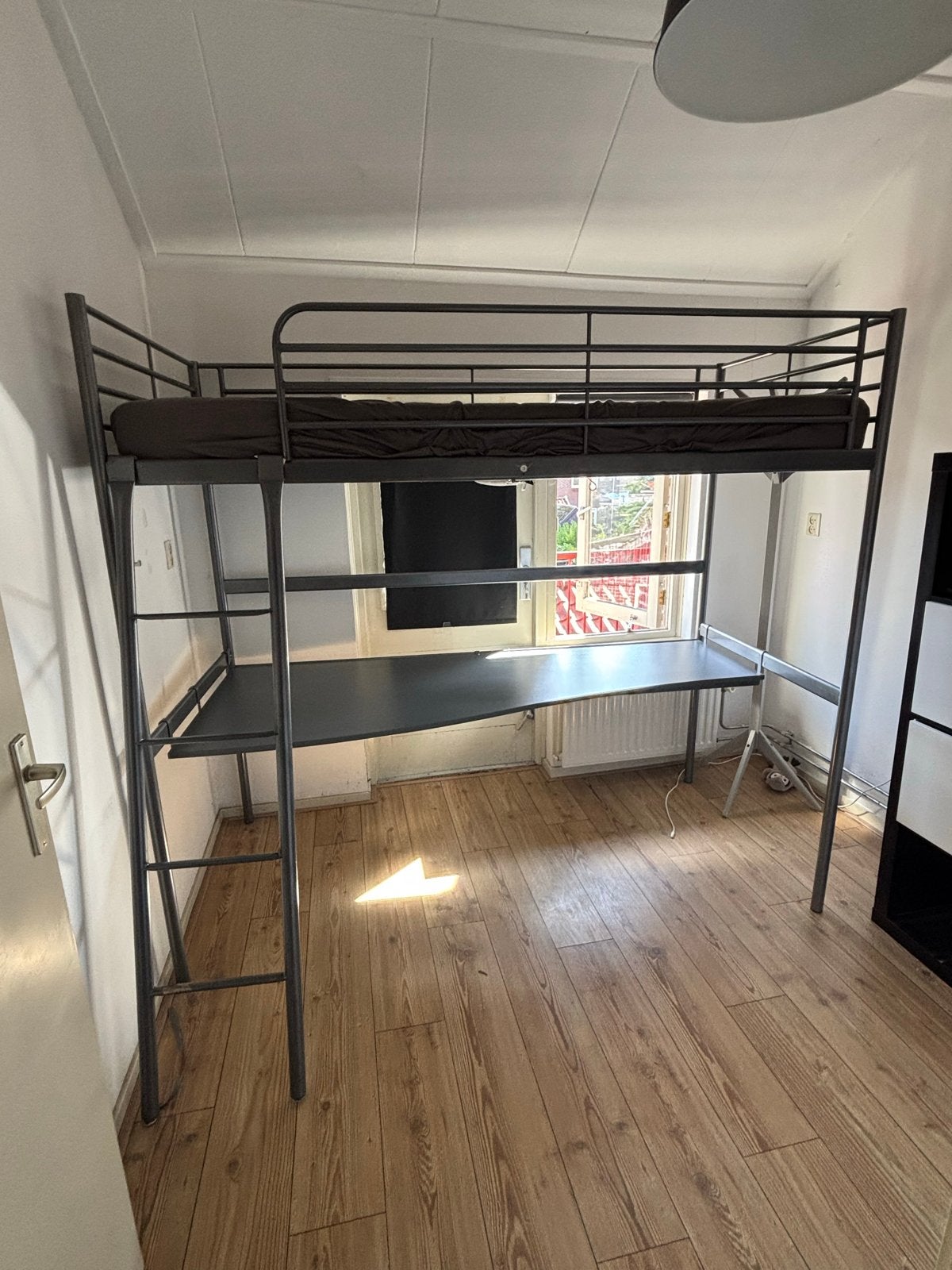 Hoogslaper met bureau (IKEA SVÄRTA) metaal, Ophalen, Gebruikt, Eenpersoons, 200 cm