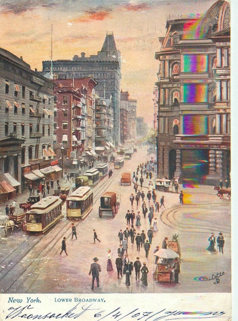 701-448-043 New York NY Lower Broadway, Verzenden, Voor 1920, Buiten Europa
