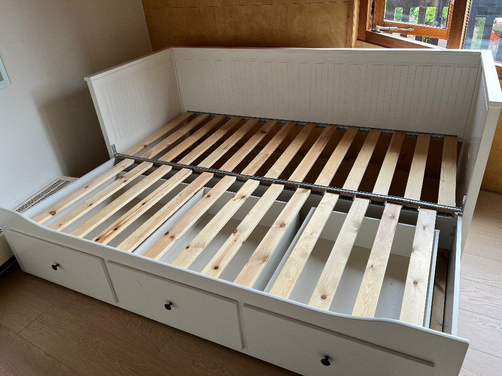 Kinderbed met onderbed en lades, Ophalen, Verstelbaar, 90 cm, Eenpersoons