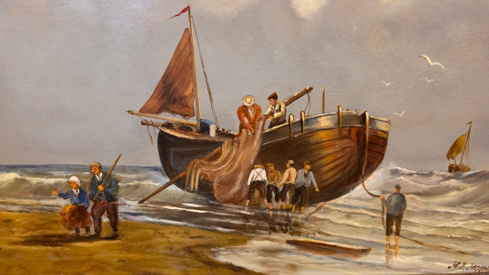 Antiek Maritiem schilderij, Ophalen