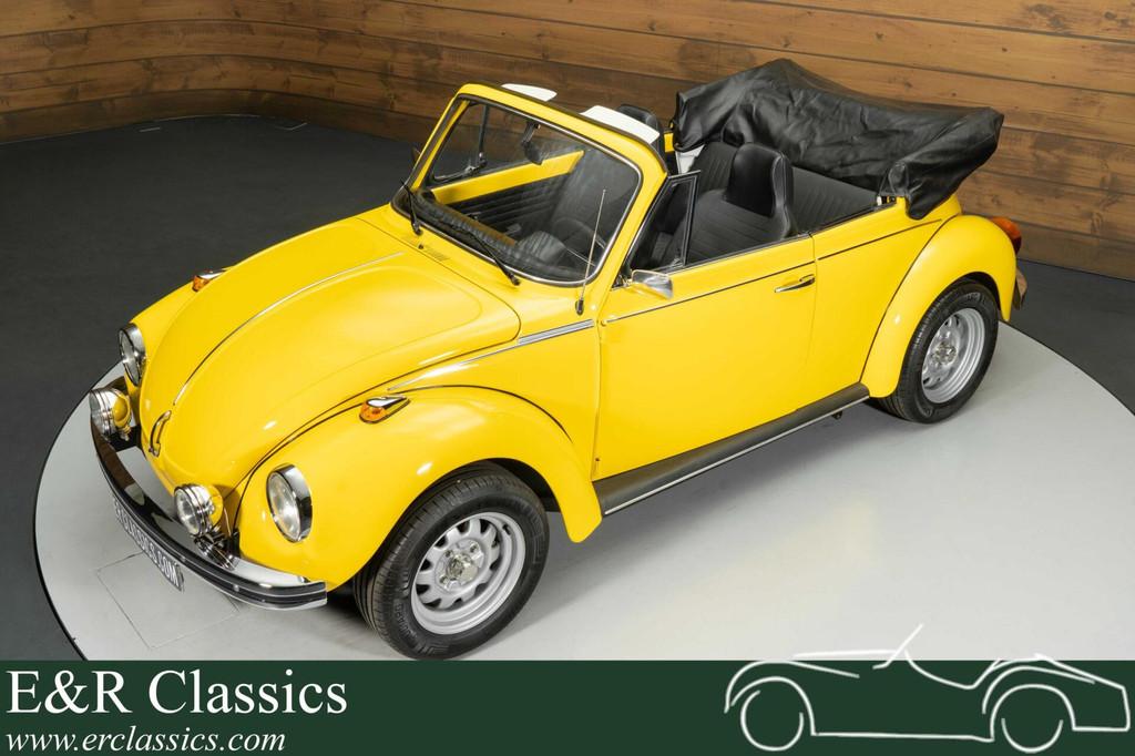 Volkswagen Kever Cabriolet | Gerestaureerd | 1978, Auto's, Oldtimers, Achterwielaandrijving, Zwart, Cabriolet, Geel