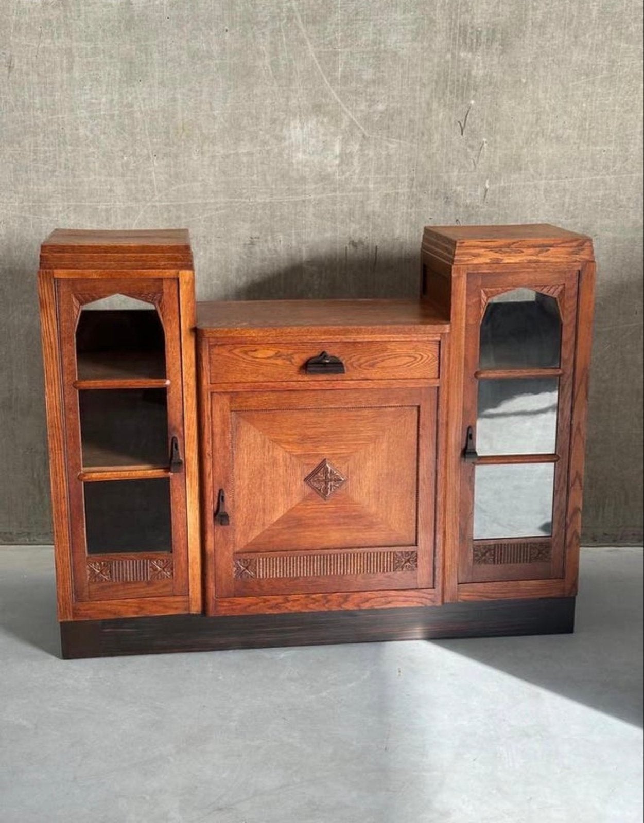 Art-Deco Amsterdamse School Dressoir, Ophalen, Gebruikt, 100 tot 150 cm, 150 tot 200 cm