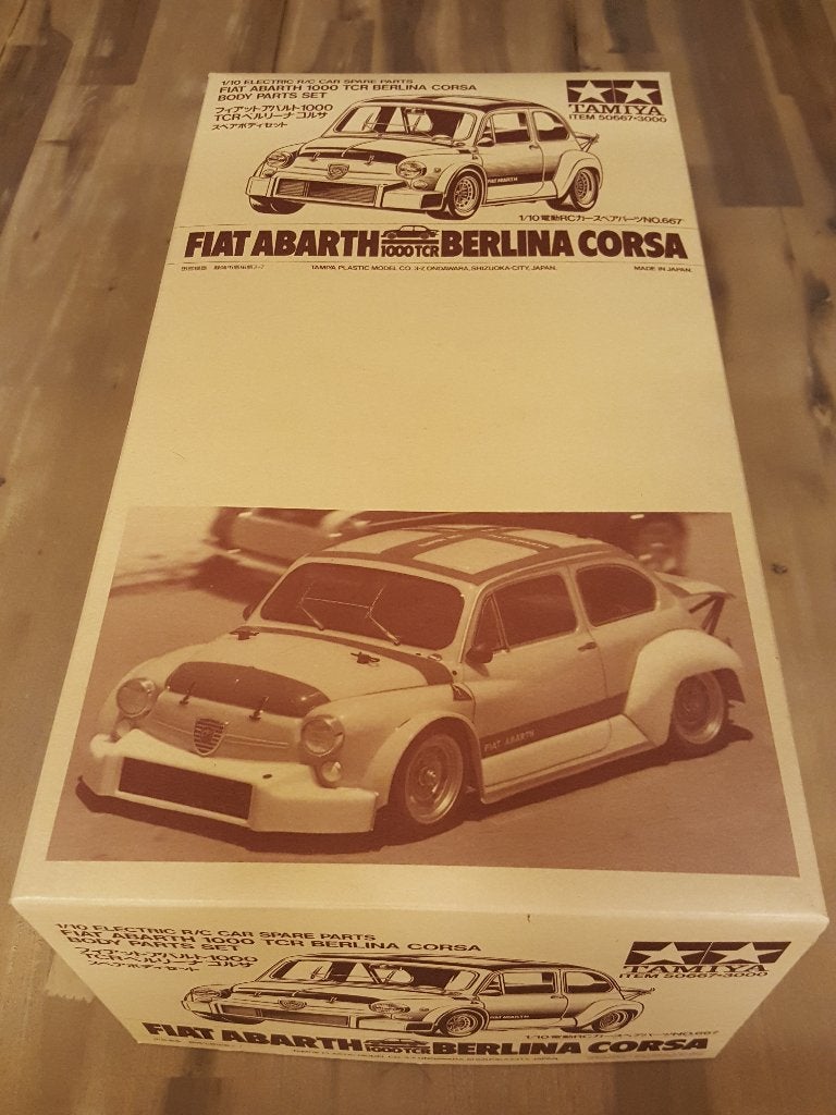 Tamiya Fiat Abarth Berlina Corsa - body NIB, Elektro, Nieuw, Ophalen of Verzenden, Schaal 1:10