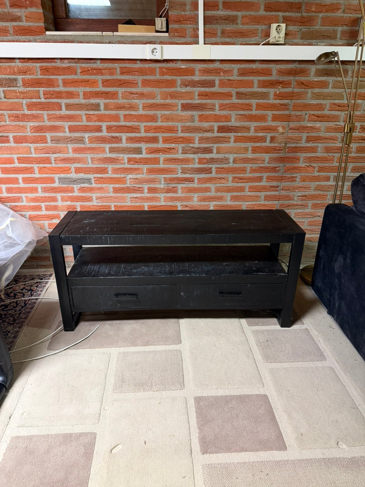 Zwart, houten tv-meubel, Ophalen, Zo goed als nieuw, 25 tot 50 cm, Minder dan 100 cm