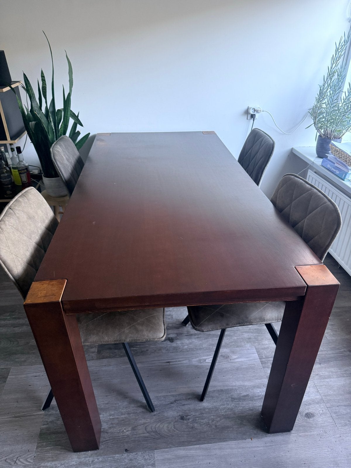 Eettafel massief kersenhout, Huis en Inrichting, Ophalen, Gebruikt, 50 tot 100 cm, 150 tot 200 cm
