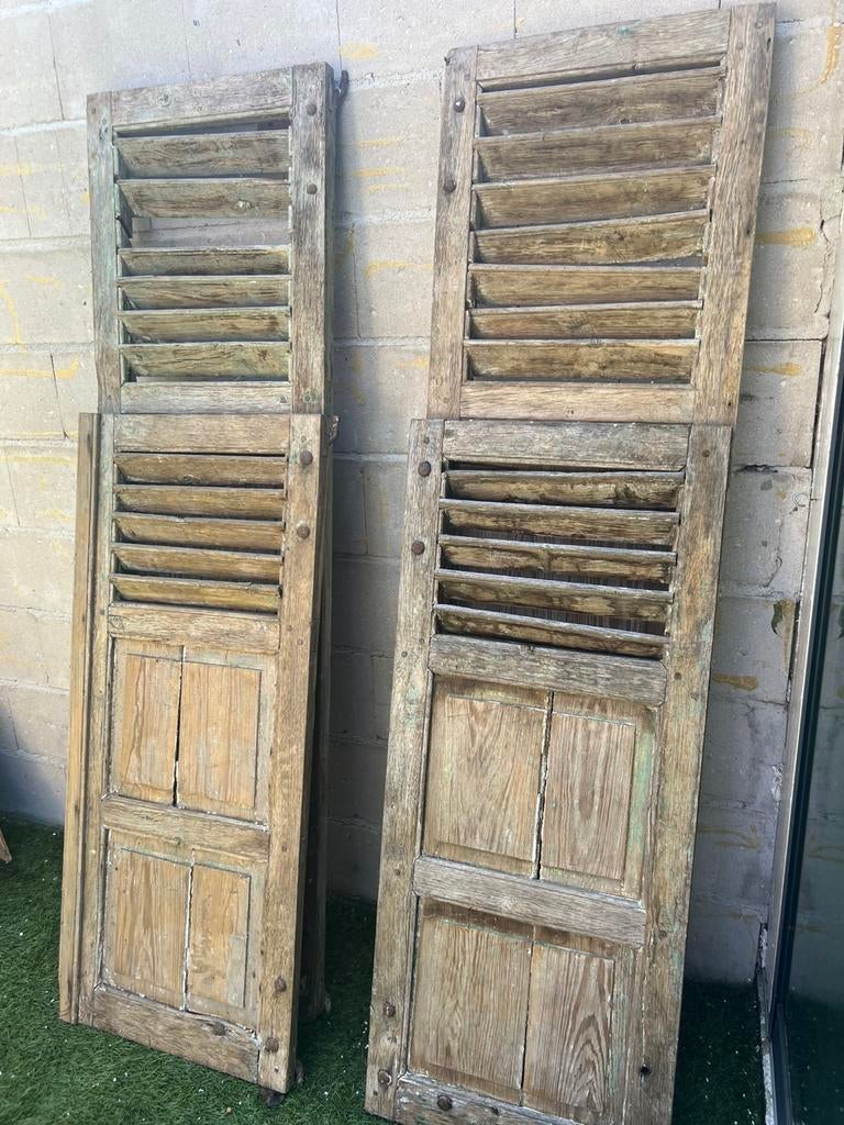 4 stuks oude brocante louvre luiken, Ophalen, Gebruikt, Minder dan 80 cm, Overige typen