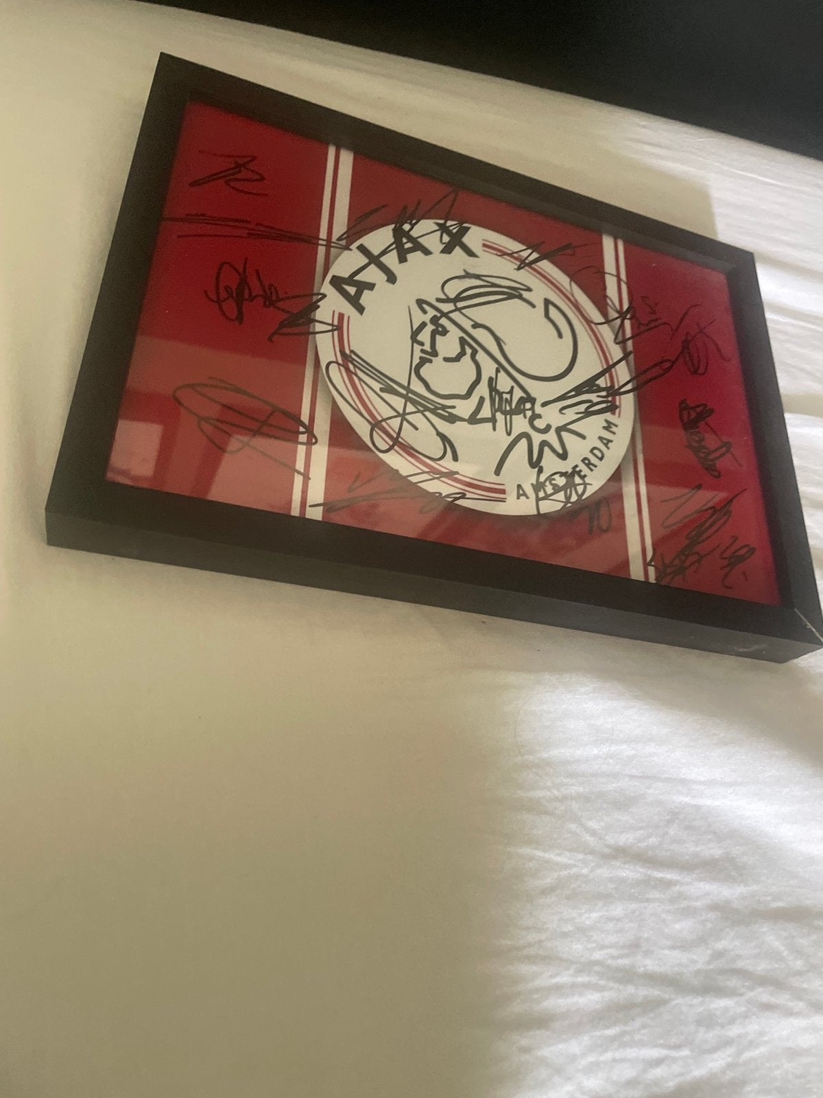 Ajax 22 team handtekeningen ingelijst, Verzamelen, Sportartikelen en Voetbal, Ophalen, Gebruikt, Ajax, Overige typen