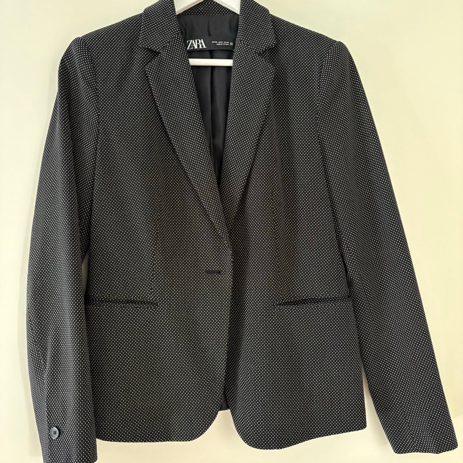 Zara Blazer Zwart met Witte Stippen Maat M, Maat 38/40 (M), Zwart, Ophalen of Verzenden, Zo goed als nieuw